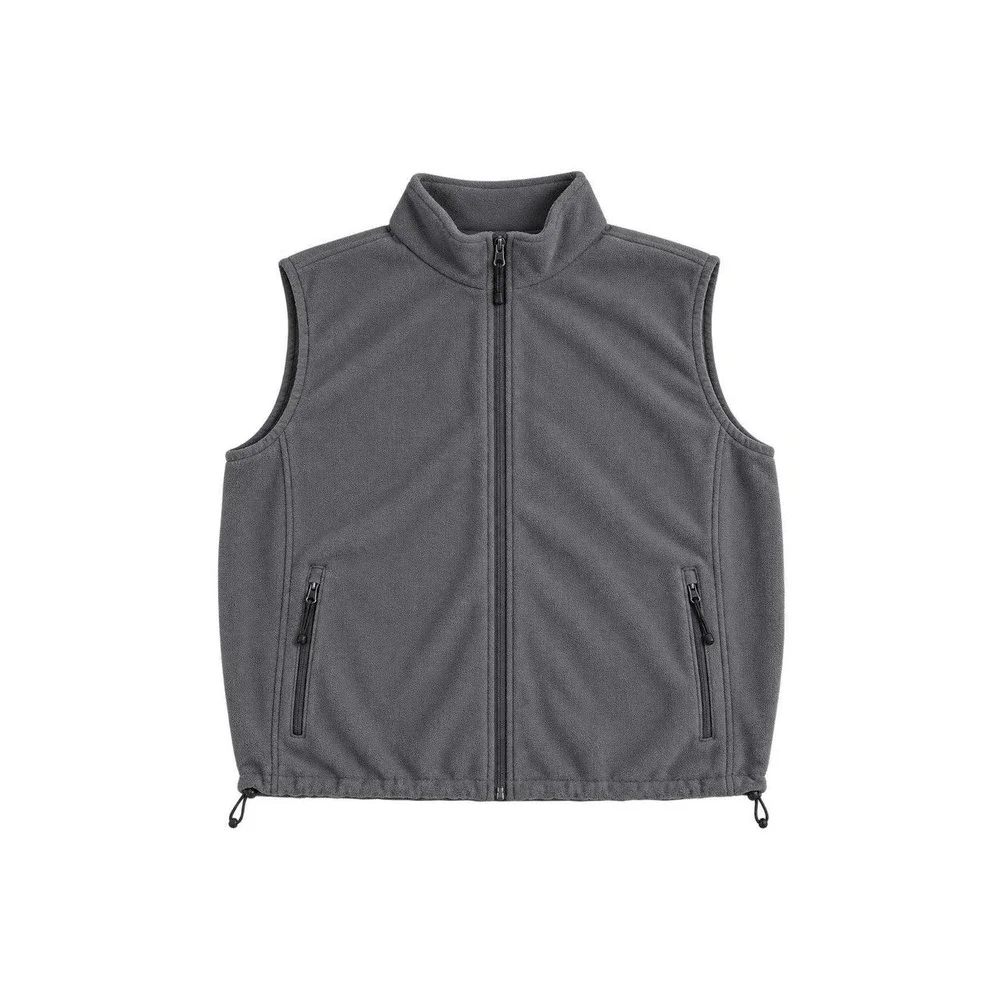 Lands End Dark Grey Fleece Vest (XL) AS IS